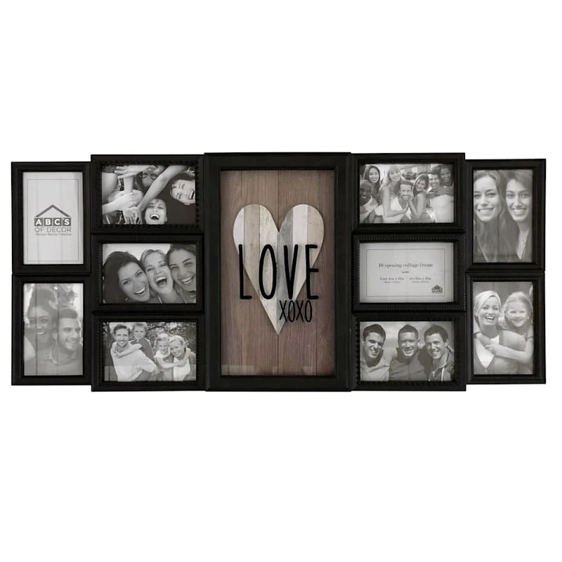 10-Opening Black Collage With Heart, 31x14 3 10-Opening Black Collage With Heart, 31x14