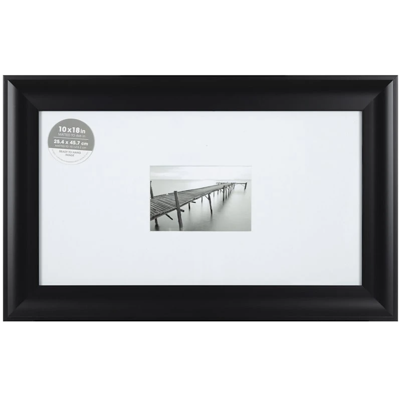 10x18 Matted To 4x6 Scoop Wall Frame, Black 3 10x18 Matted To 4x6 Scoop Wall Frame, Black