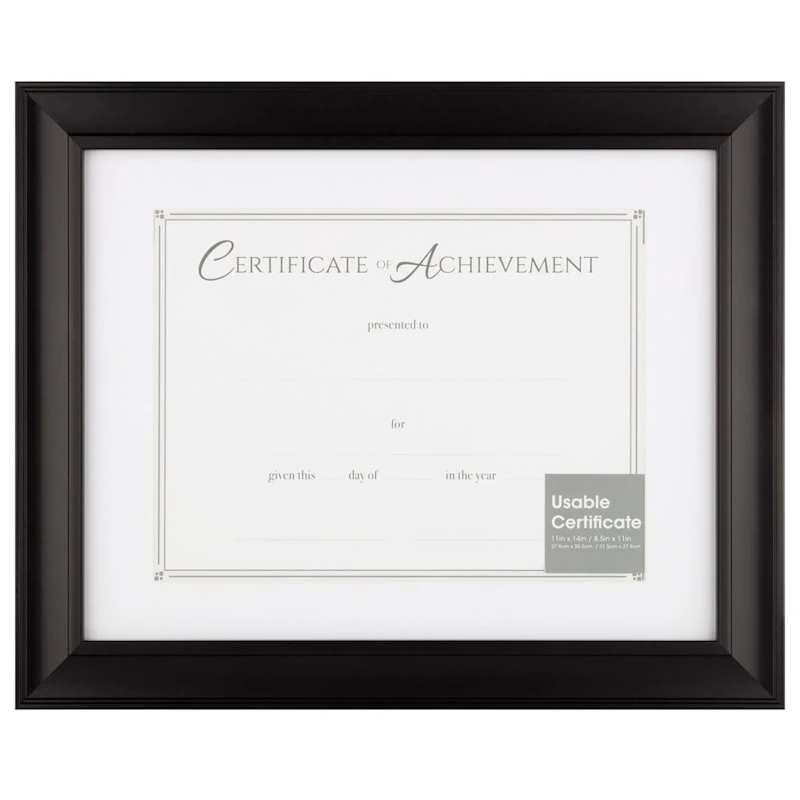 11x14 Matted To 8.5x11 Black Linear Frame With White Mat Document Frame 3 11x14 Matted To 8.5x11 Black Linear Frame With White Mat Document Frame