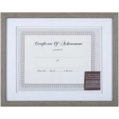 11x14 Matted To 8.5x11 White Linear Frame With White Mat Document Frame