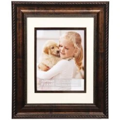 11x14 Matted To 8x10 Portrait Wall Frame, Bronze Ornate