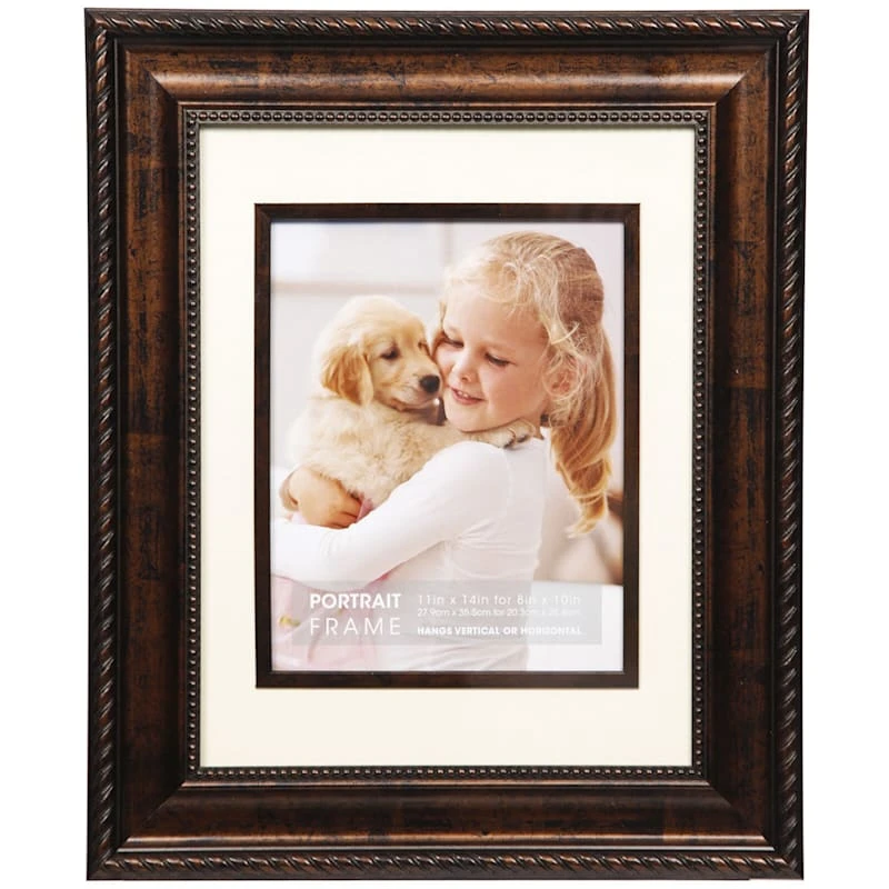 11x14 Matted To 8x10 Portrait Wall Frame, Bronze Ornate 3 11x14 Matted To 8x10 Portrait Wall Frame, Bronze Ornate