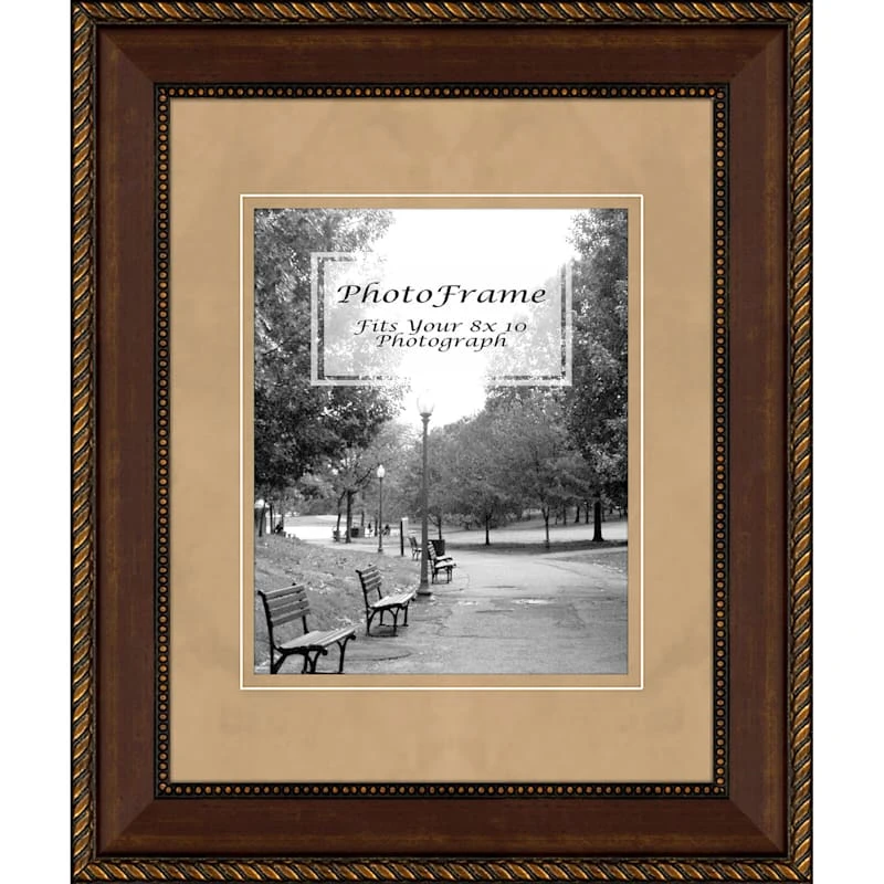 11x14 Matted To 8x10 Portrait Wall Frame, Tan 3 11x14 Matted To 8x10 Portrait Wall Frame, Tan