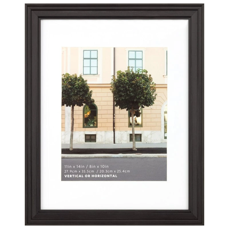 11x14 Matted To 8x10 Ridged Profile With White Mat Wall Frame, Black 3 11x14 Matted To 8x10 Ridged Profile With White Mat Wall Frame, Black