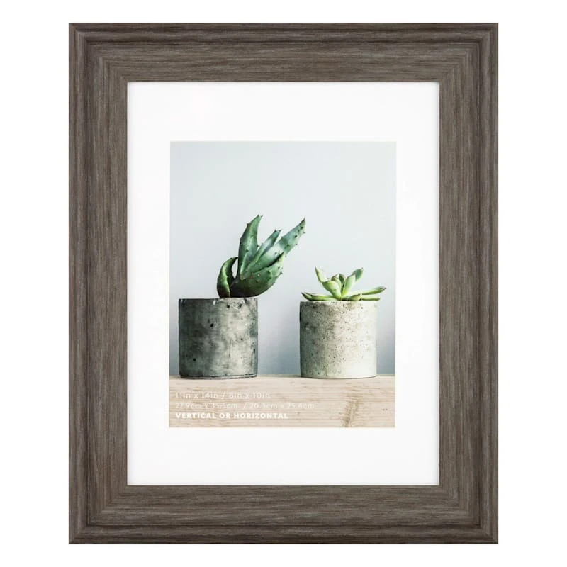 11x14 Matted To 8x10 Scoop Profile White Mat Wall Frame, Dark Grey 3 11x14 Matted To 8x10 Scoop Profile White Mat Wall Frame, Dark Grey