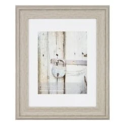 11x14 Matted To 8x10 Scoop Profile White Mat Wall Frame, Light Grey