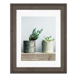 14x18 Matted To 11x14 Scoop Profile With White Mat Wall Frame, Dark Grey