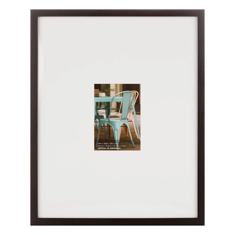16x20 Matted To 5x7 Wall Frame, Black 3 16x20 Matted To 5x7 Wall Frame, Black