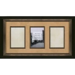 3-Opening Tan Mat Collage Photo Frame, 5x7