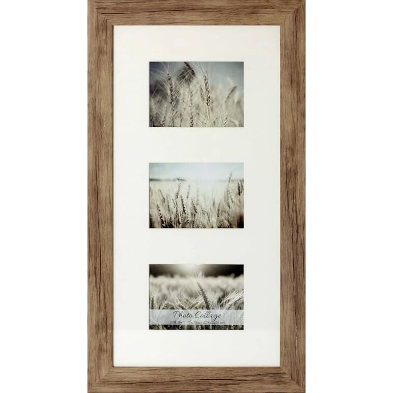 3-Photo Frame & Matted Driftwood, 12x24 3 3-Photo Frame & Matted Driftwood, 12x24
