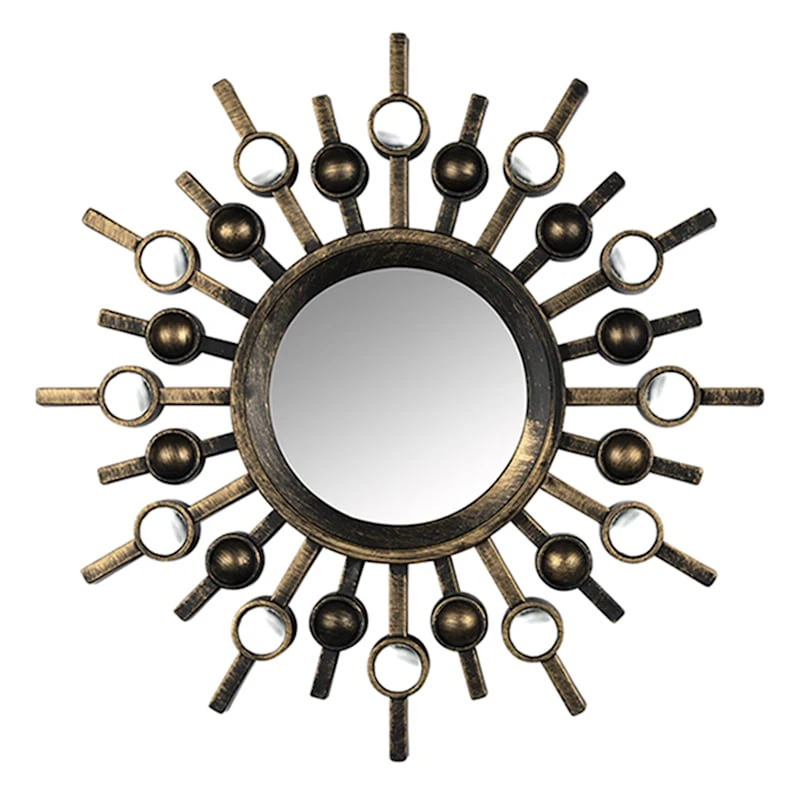 3-Piece Brown Wall Mirror Set, 10" 5 3-Piece Brown Wall Mirror Set, 10" - Image 3