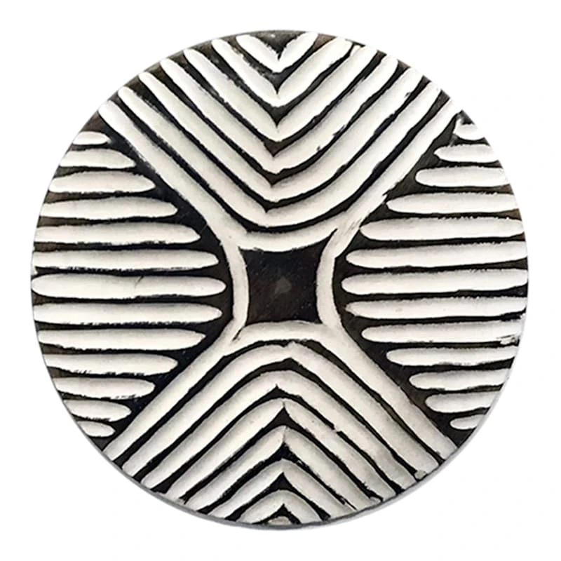 3-Piece Carved Black & White Decorative Wall Plates, 12" 5 3-Piece Carved Black & White Decorative Wall Plates, 12" - Image 3