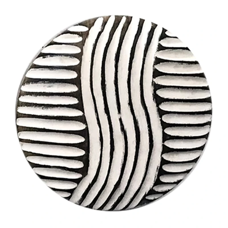 3-Piece Carved Black & White Decorative Wall Plates, 12" 6 3-Piece Carved Black & White Decorative Wall Plates, 12" - Image 4