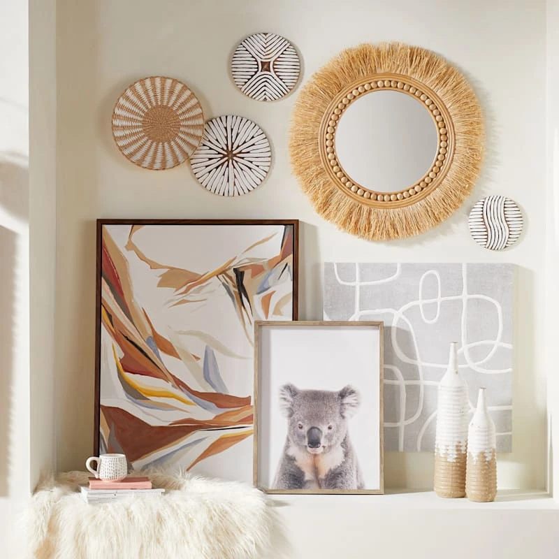 3-Piece Carved Black & White Decorative Wall Plates, 12" 7 3-Piece Carved Black & White Decorative Wall Plates, 12" - Image 5