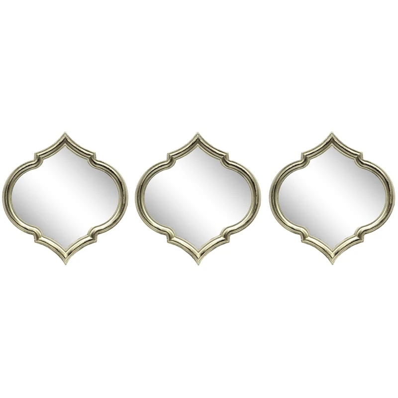 3-Piece Champagne Wall Mirror Set, 10" 3 3-Piece Champagne Wall Mirror Set, 10"