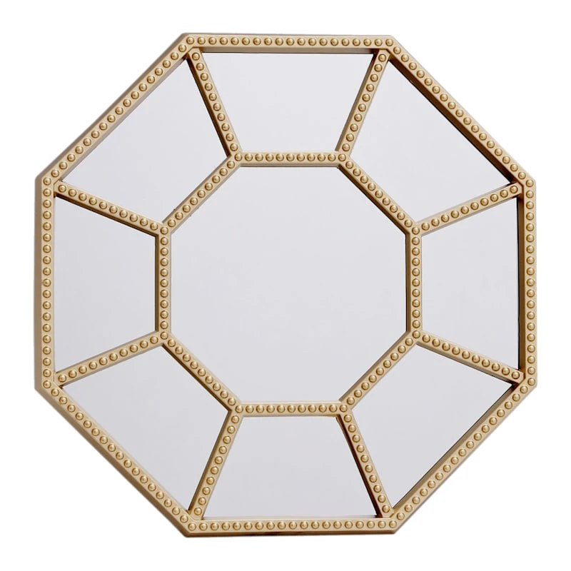 3-Piece Gold Octagon Mirror Set, 10" 4 3-Piece Gold Octagon Mirror Set, 10" - Image 2