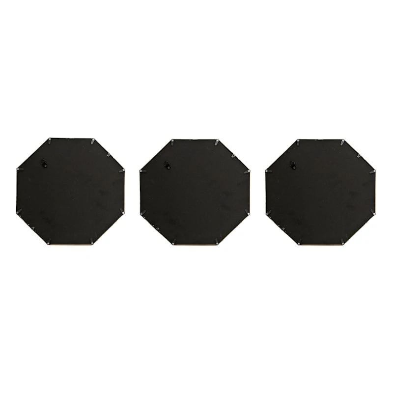 3-Piece Gold Octagon Mirror Set, 10" 8 3-Piece Gold Octagon Mirror Set, 10" - Image 6
