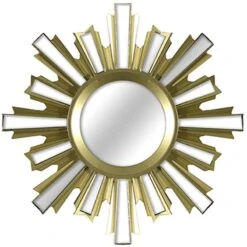 3-Piece Gold Ornate Wall Mirror Set, 10" -Athome Sales 3 piece gold ornate wall mirror set 10 2