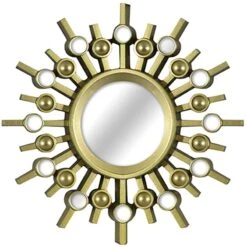 3-Piece Gold Ornate Wall Mirror Set, 10" -Athome Sales 3 piece gold ornate wall mirror set 10 3