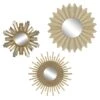 3-Piece Gold Sunburst Accent Wall Mirror Set