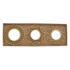 3-Piece Gold Wall Mirror Set -Athome Sales 3 piece gold wall mirror set 8