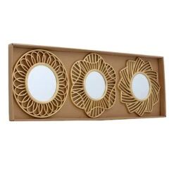3-Piece Gold Wall Mirror Set -Athome Sales 3 piece gold wall mirror set 9