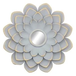 3-Piece Grey Floral Accent Wall Mirror Set -Athome Sales 3 piece grey floral accent wall mirror set 3