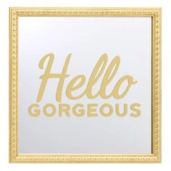 3-Piece Hello Gorgeous Gold Framed Wall Mirror Set, 10" 16 3-Piece Hello Gorgeous Gold Framed Wall Mirror Set, 10" -Athome Sales 3 piece hello gorgeous gold framed wall mirror set 10 3