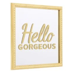 3-Piece Hello Gorgeous Gold Framed Wall Mirror Set, 10" 18 3-Piece Hello Gorgeous Gold Framed Wall Mirror Set, 10" -Athome Sales 3 piece hello gorgeous gold framed wall mirror set 10 5
