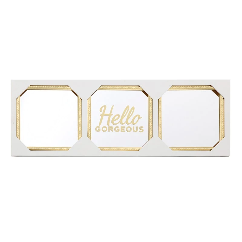 3-Piece Hello Gorgeous Gold Framed Wall Mirror Set, 10" 9 3-Piece Hello Gorgeous Gold Framed Wall Mirror Set, 10" - Image 7