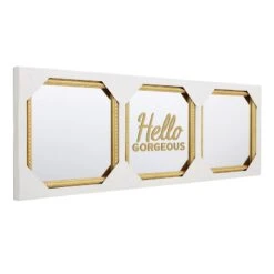 3-Piece Hello Gorgeous Gold Framed Wall Mirror Set, 10" 20 3-Piece Hello Gorgeous Gold Framed Wall Mirror Set, 10" -Athome Sales 3 piece hello gorgeous gold framed wall mirror set 10 7