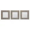 3-Piece Light Grey Square Wall Mirror Set, 10" -Athome Sales 3 piece light grey square wall mirror set 10