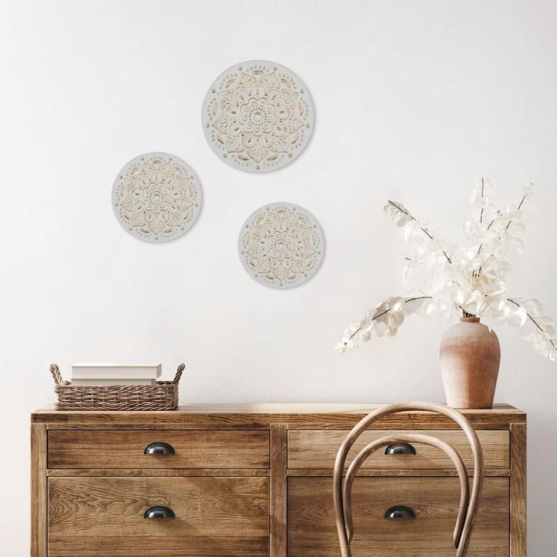 3-Piece Metal Medallion Wall Decor, 16" 4 3-Piece Metal Medallion Wall Decor, 16" - Image 2