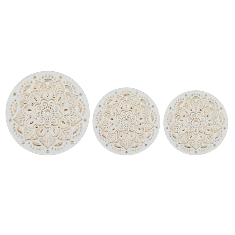 3-Piece Metal Medallion Wall Decor, 16" 3 3-Piece Metal Medallion Wall Decor, 16"