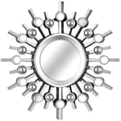 3-Piece Ornate Silver Wall Mirror Set, 10" -Athome Sales 3 piece ornate silver wall mirror set 10 6