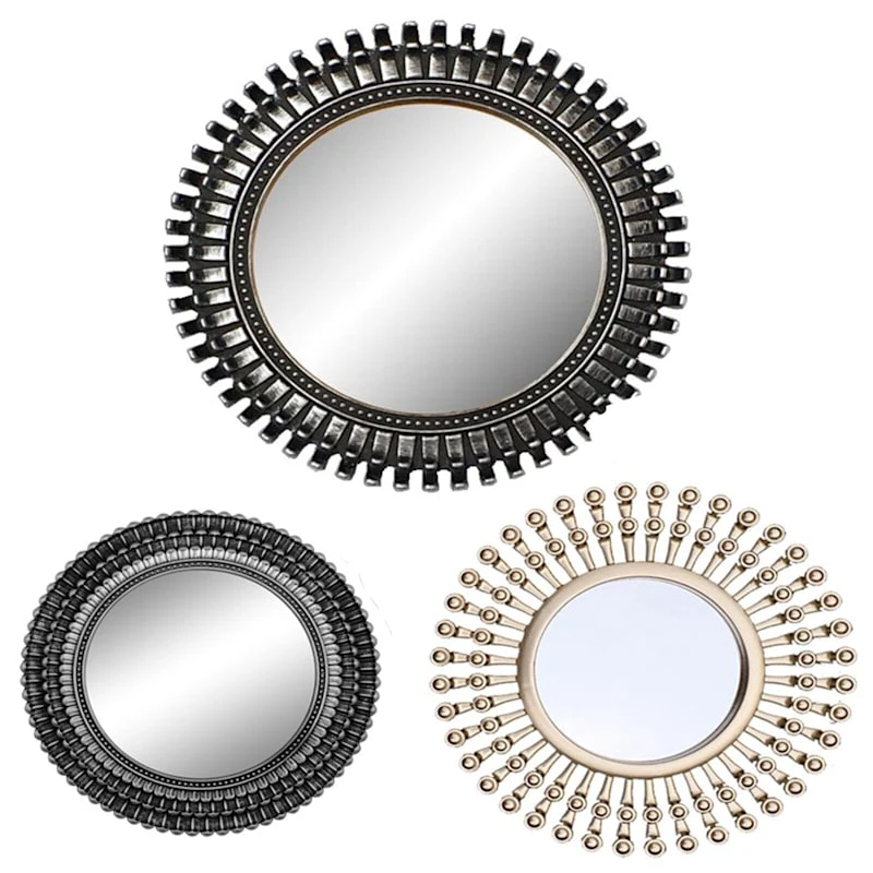 3-Piece Sunburst Wall Mirror Set, 25" 2 3-Piece Sunburst Wall Mirror Set, 25"