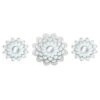 3-Piece White Floral Accent Wall Mirror Set, 14" -Athome Sales 3 piece white floral accent wall mirror set 14