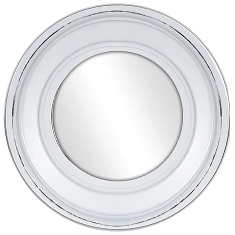 3-Piece Whitewashed Round Wall Mirror Set, 10" 7 3-Piece Whitewashed Round Wall Mirror Set, 10" - Image 5