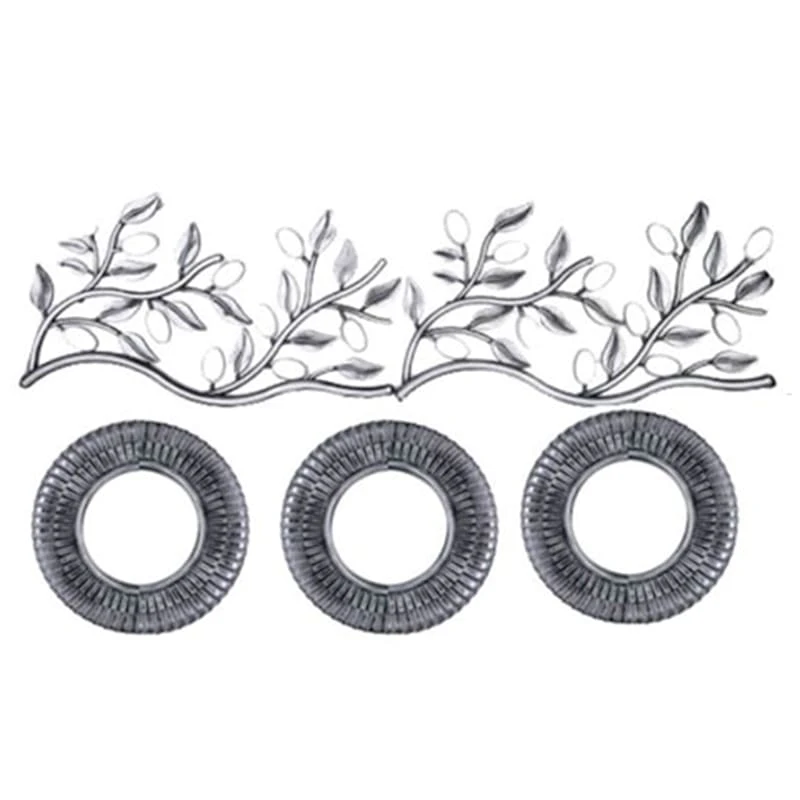 5-Piece Metallic Framed Round Wall Mirror Set, 10" 3 5-Piece Metallic Framed Round Wall Mirror Set, 10"