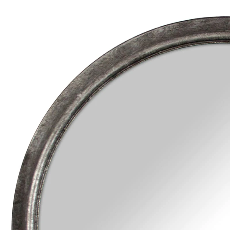 Aged Zinc Round Wall Mirror, 30" 4 Aged Zinc Round Wall Mirror, 30" - Image 2