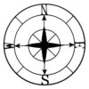 Antique Black Metal Compass Wall Decor, 30"