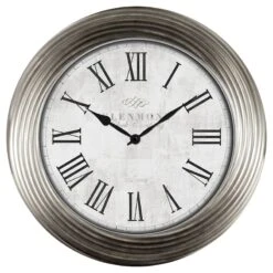 Antique Silver Grapevine Wall Clock, 30"