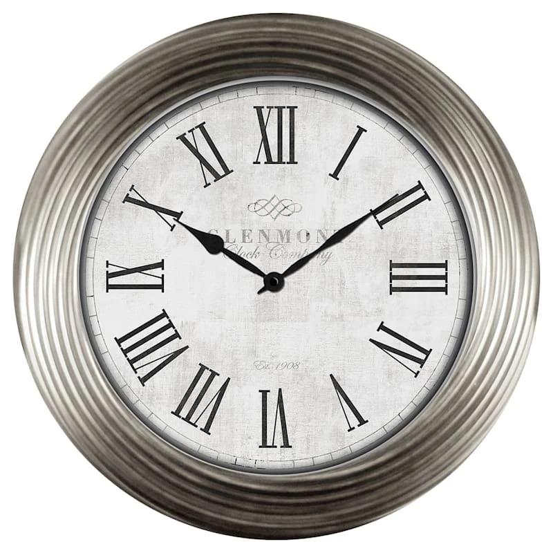 Antique Silver Grapevine Wall Clock, 30" 3 Antique Silver Grapevine Wall Clock, 30"