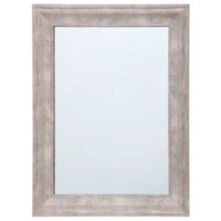 Antiqued Silver Barb Framed Wall Mirror, 22x28