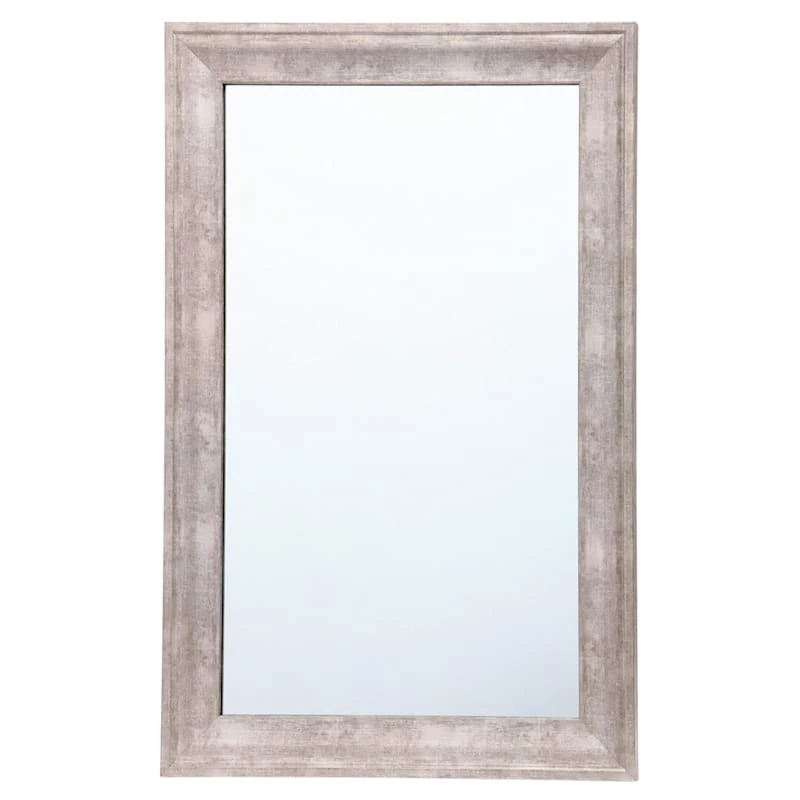 Antiqued Silver Barb Framed Wall Mirror, 24x36 3 Antiqued Silver Barb Framed Wall Mirror, 24x36
