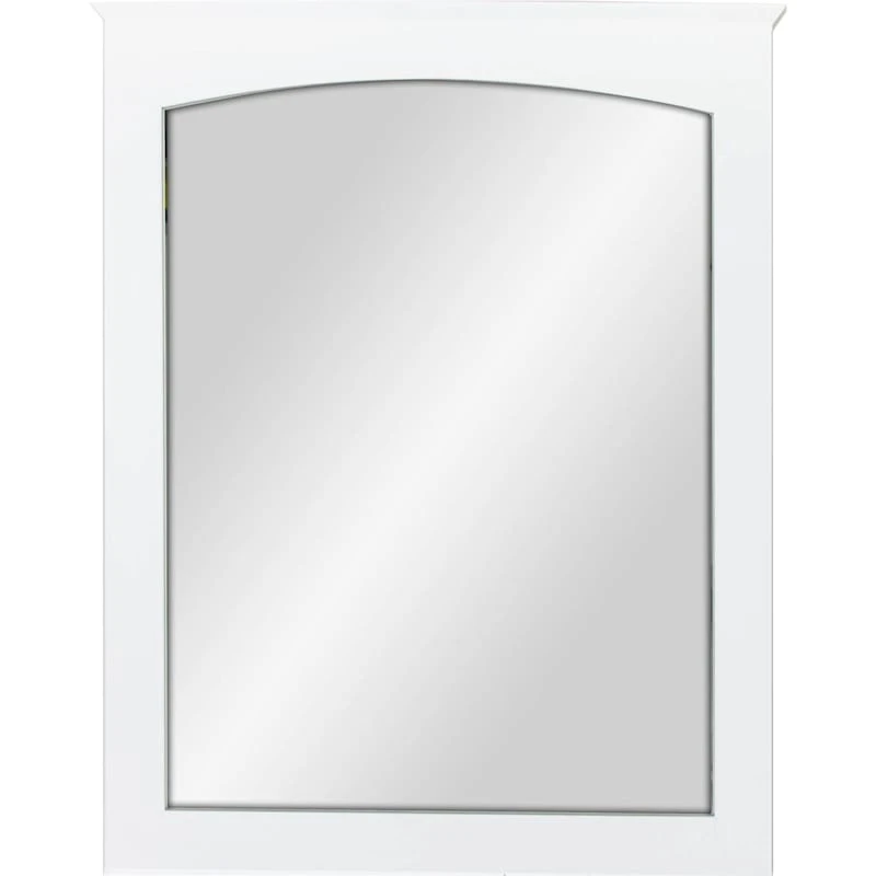 Arched White Wood Framed Wall Mirror, 24x30 3 Arched White Wood Framed Wall Mirror, 24x30