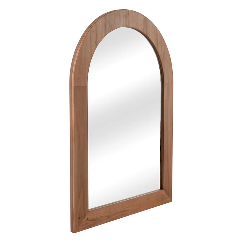 Arched Wood Grain Wall Mirror, 24x34 3 Arched Wood Grain Wall Mirror, 24x34