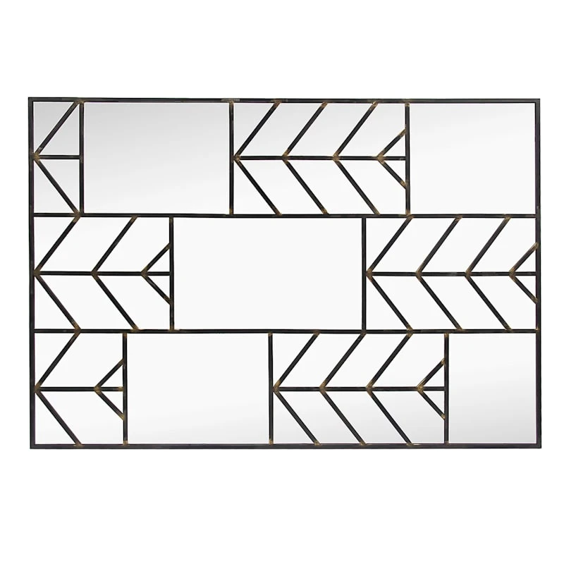 Arrow Black Metal Wall Mirror, 45x32 3 Arrow Black Metal Wall Mirror, 45x32