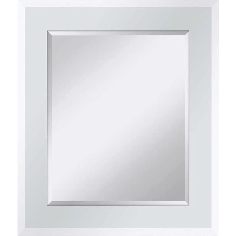 Bevel Mirror With High Gloss White Frame Wall Mirror, 23x27 3 Bevel Mirror With High Gloss White Frame Wall Mirror, 23x27