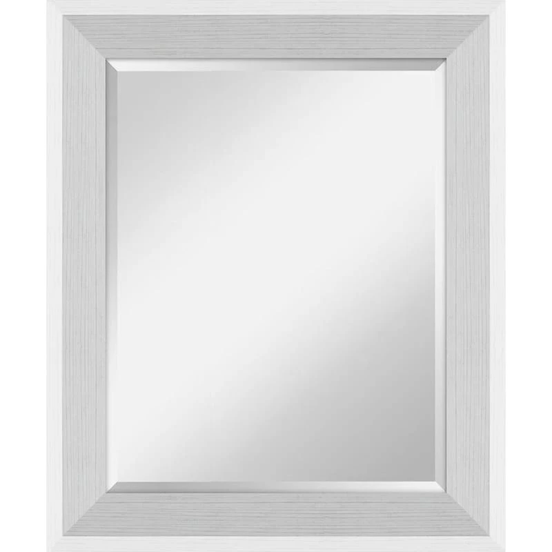 Beveled With Glossy Woodgrain Frame Wall Mirror, 28x34 3 Beveled With Glossy Woodgrain Frame Wall Mirror, 28x34
